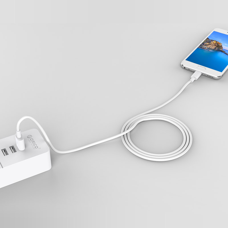 Orico кабел Cable - USB2.0 Type A to Type-C - 5A Fast Charging, white, 1m - ATC-10