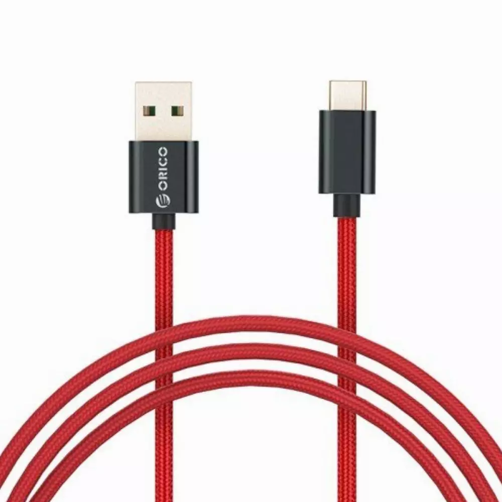 Orico кабел Cable - USB2.0 Type A to Type-C - 5A Fast Charging, Kevlar Braided, 1m - KAC-10-RD