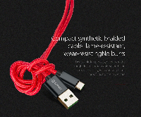 Orico кабел Cable - USB2.0 Type A to Type-C - 5A Fast Charging, Kevlar Braided, 1m - KAC-10-RD