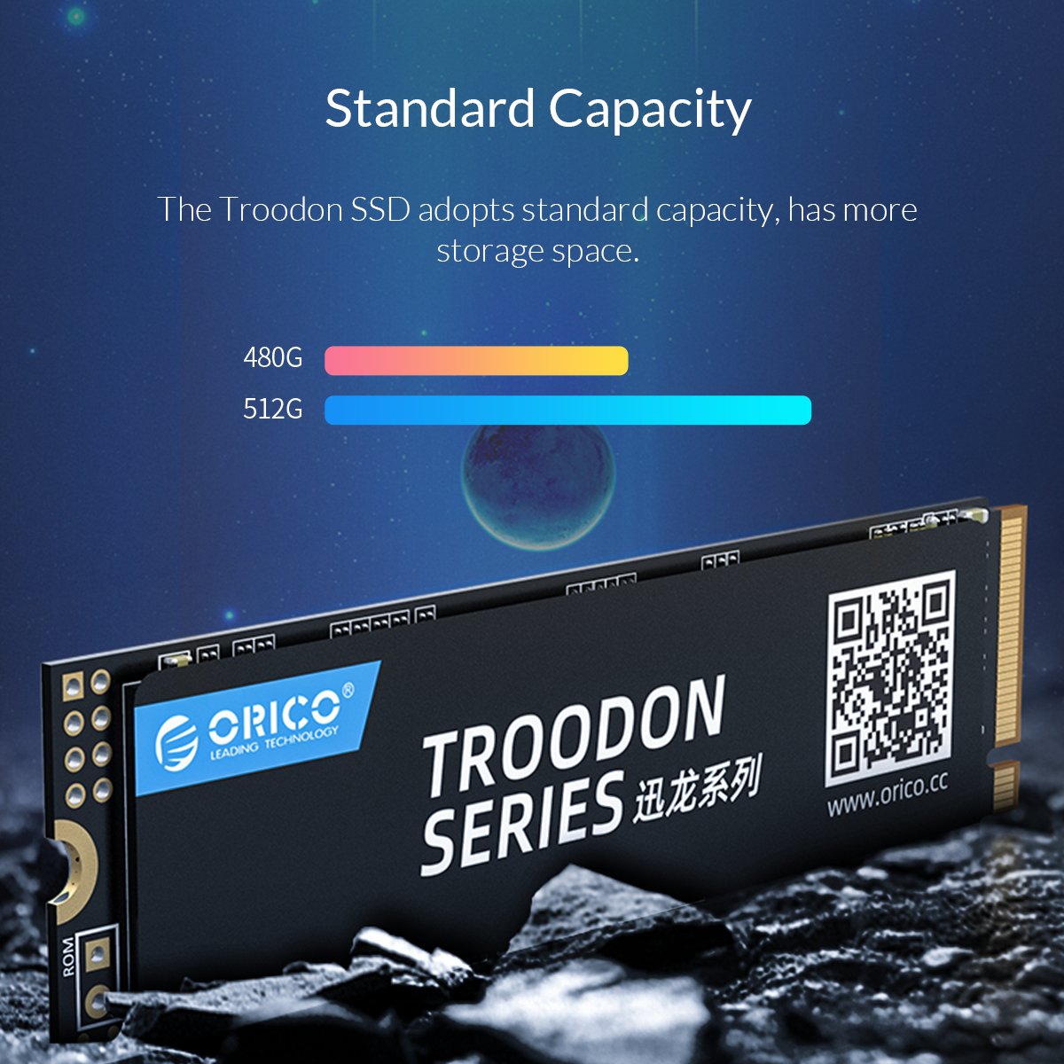 Диск SSD Orico V500 512GB M.2 PCIe NVMe 3.0 x4 3D NAND