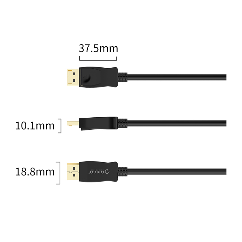 Orico Кабел Cable - Display Port v1.2 DP M / M Black 4K 5m - XD-DTDP4-50-BK