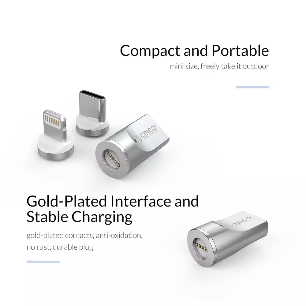 Orico магнитен преходник Adapter - Magnetic Micro B to Lightning - ML01-SV