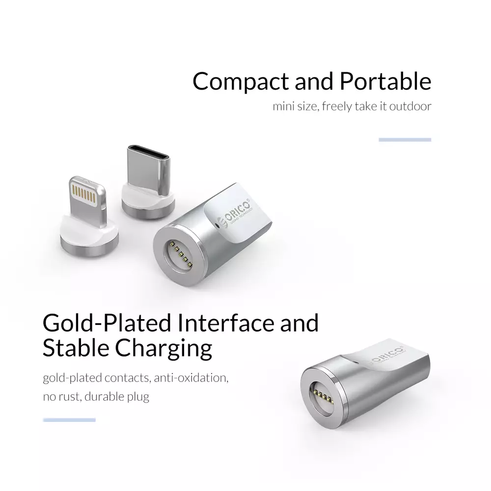 Orico магнитен преходник Adapter - Magnetic Micro B to Type-C - MT01-SV