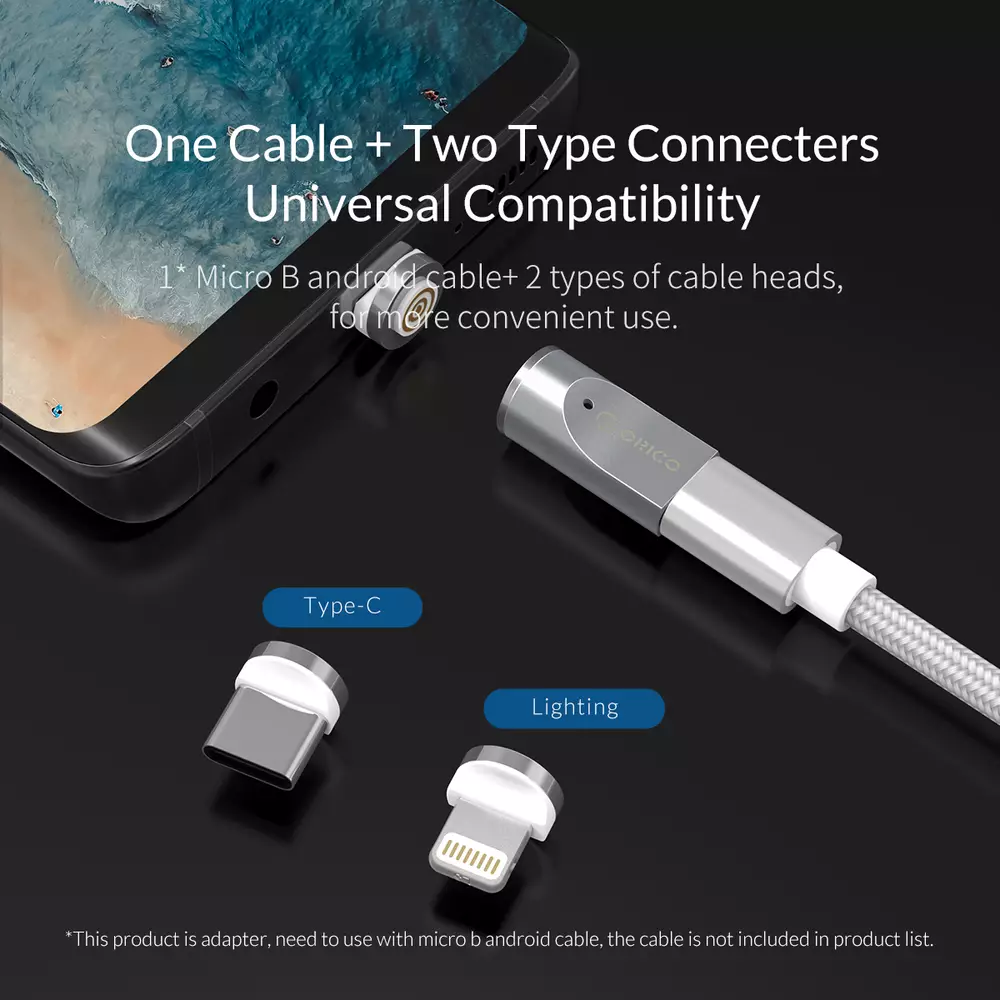 Orico магнитен преходник Adapter - Magnetic Micro B to Type-C - MT01-SV