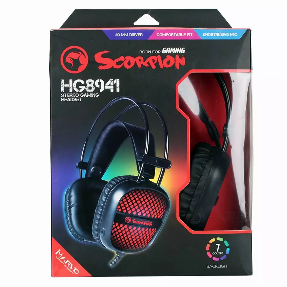 Marvo γυμναστικά ακουστικά Gaming Headphones Backlight 7 color - MARVO-HG8941
