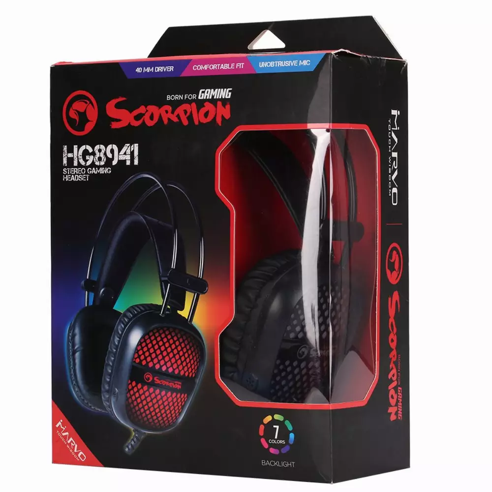 Marvo γυμναστικά ακουστικά Gaming Headphones Backlight 7 color - MARVO-HG8941