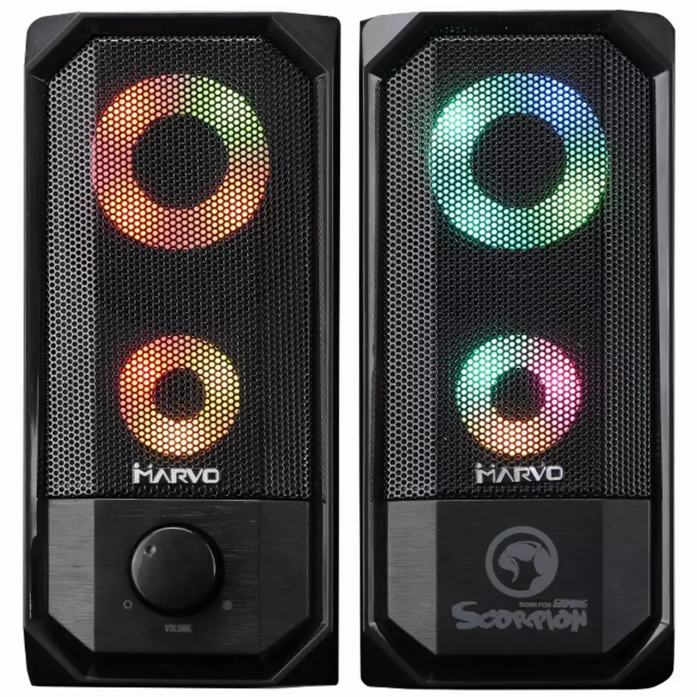 Marvo тонколони Gaming Speakers 2.0 6W RGB - MARVO-SG-265