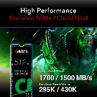 Диск SSD Addlink S68 512GB M.2 PCIe NVMe 3.0 x4 3D NAND
