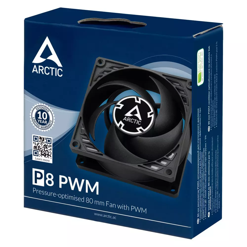 Вентилатор Arctic 80mm P8 PWM - black/black - 200-3000rpm