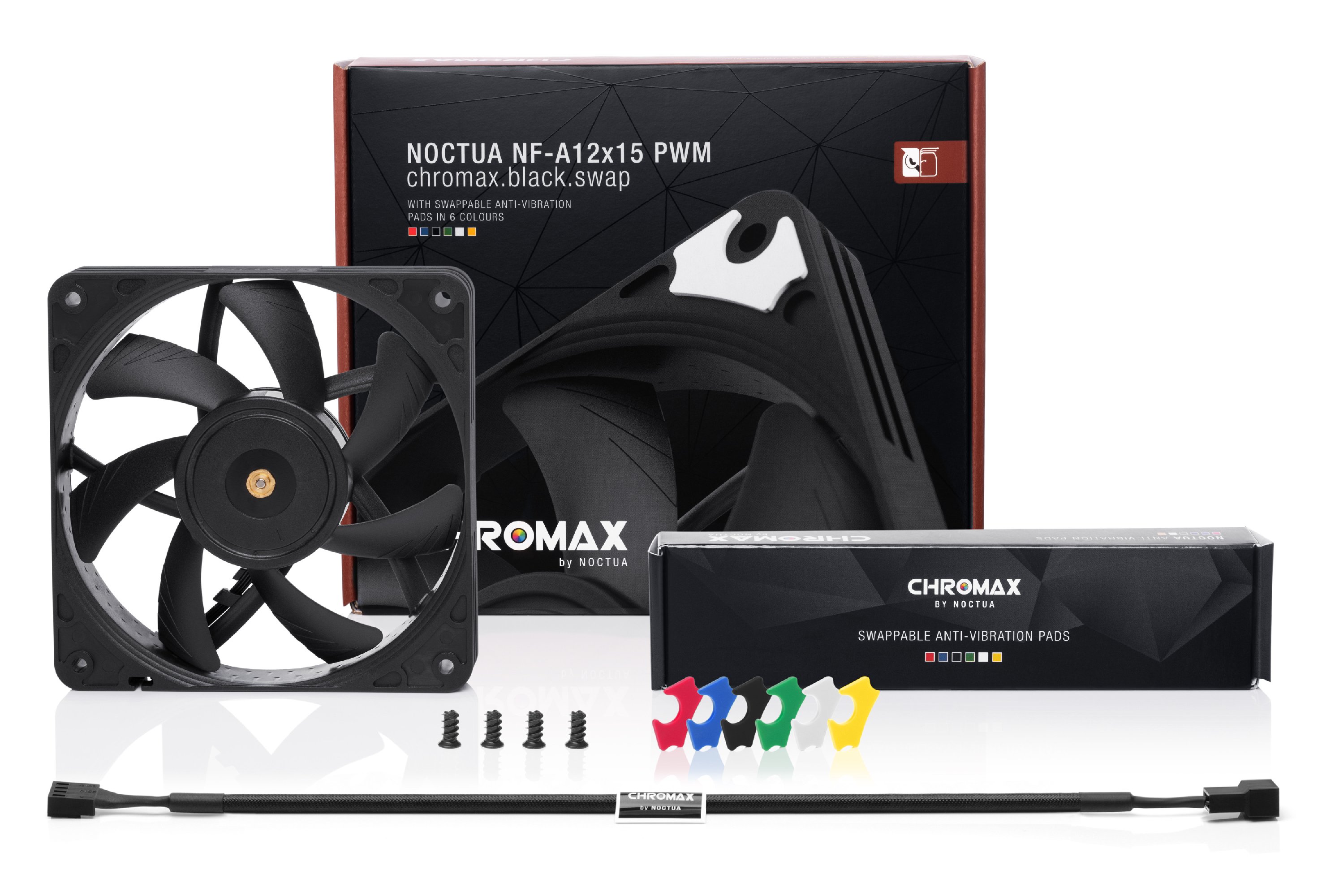 Вентилатор Noctua 120x120x15mm NF-A12x15 PWM chromax.black.swap