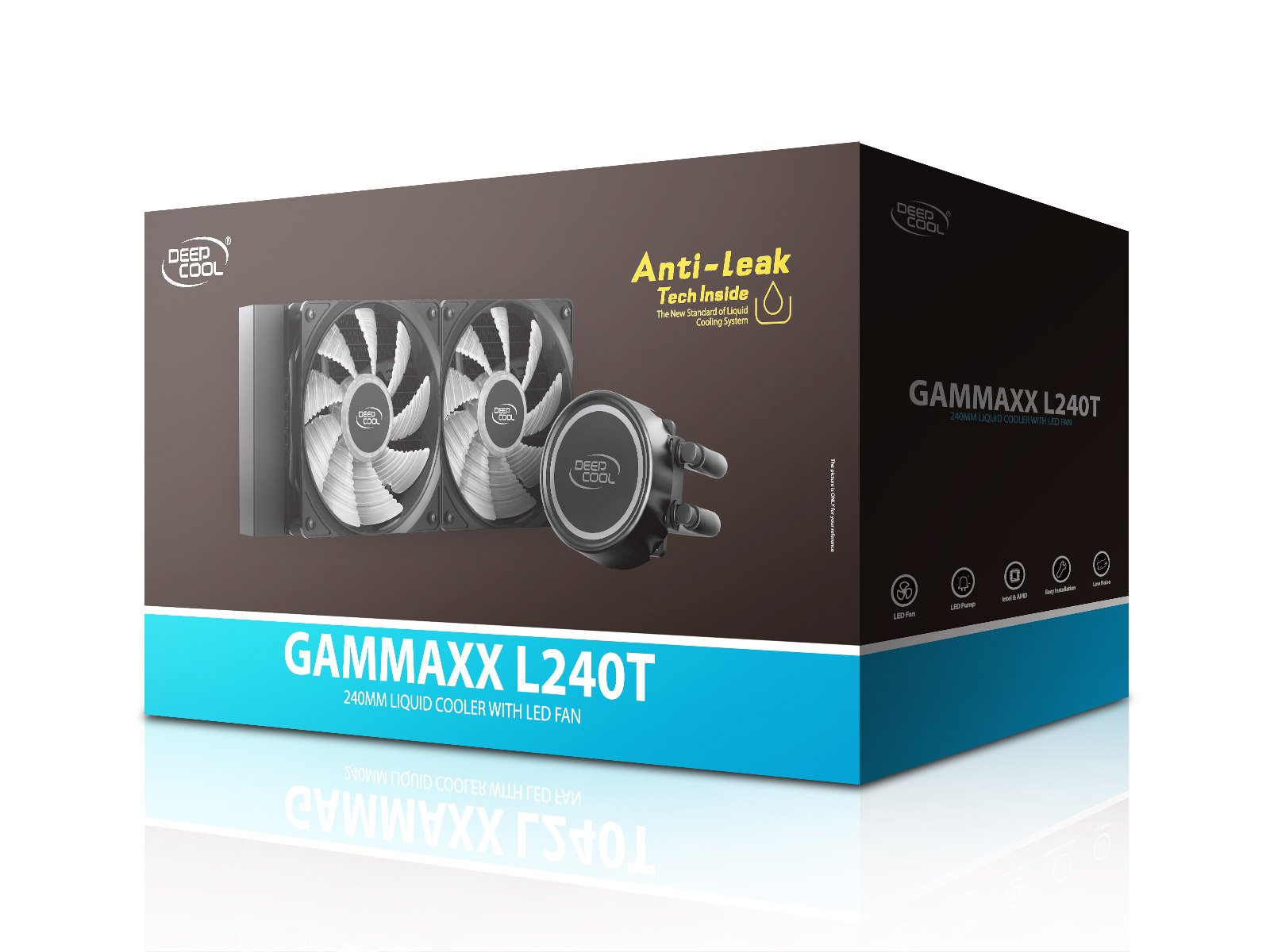 Водно охлаждане за процесор DeepCool Water Cooling GAMMAXX L240T RED