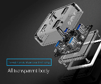 Orico хъб USB3.0 HUB 4 port transparent - MH4U-U3-03-CR