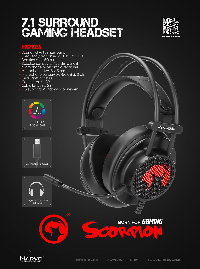 Marvo геймърски слушалки Gaming Headphones HG9055 - 7.1 / Backlight / USB