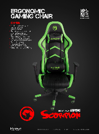Геймърски стол Marvo CH-106 Black/Green - MARVO-CH-106-GN