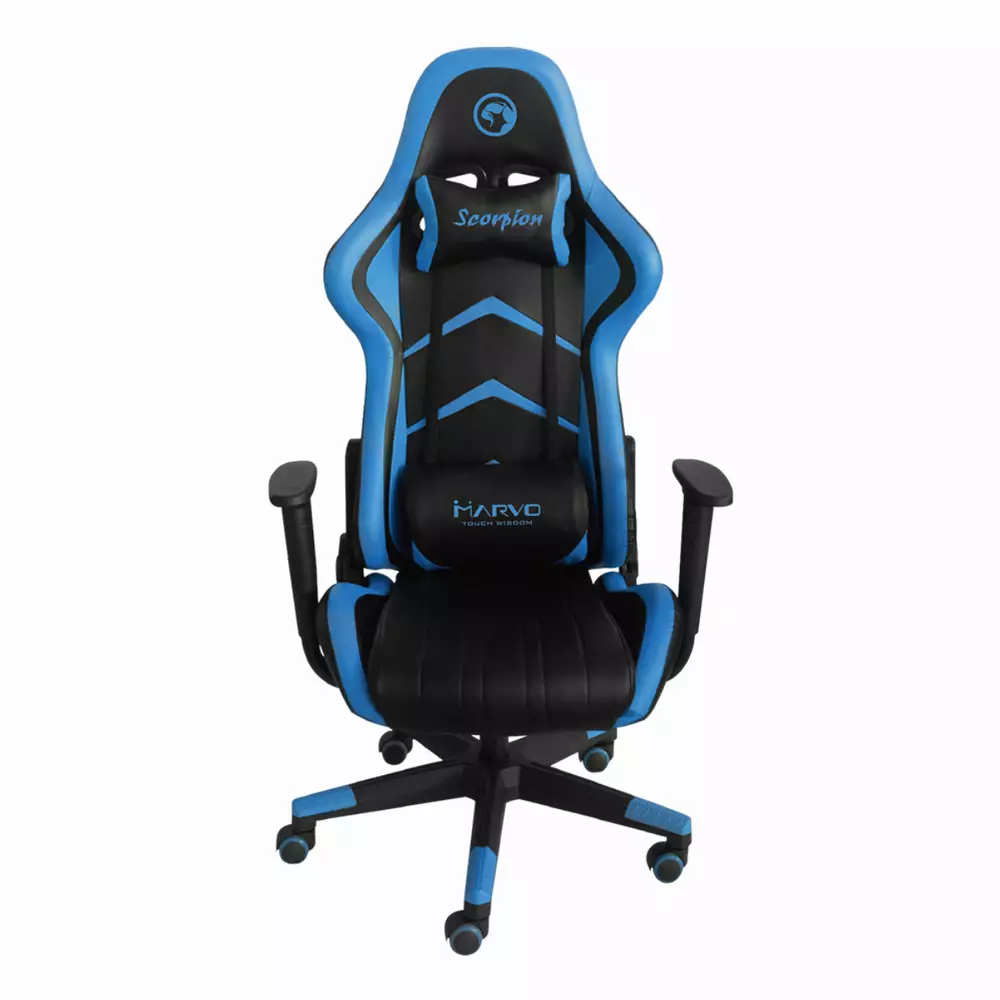 Геймърски стол Marvo CH-106 Black/Blue - MARVO-CH-106-BL