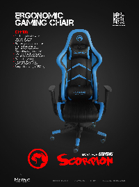 Геймърски стол Marvo CH-106 Black/Blue - MARVO-CH-106-BL