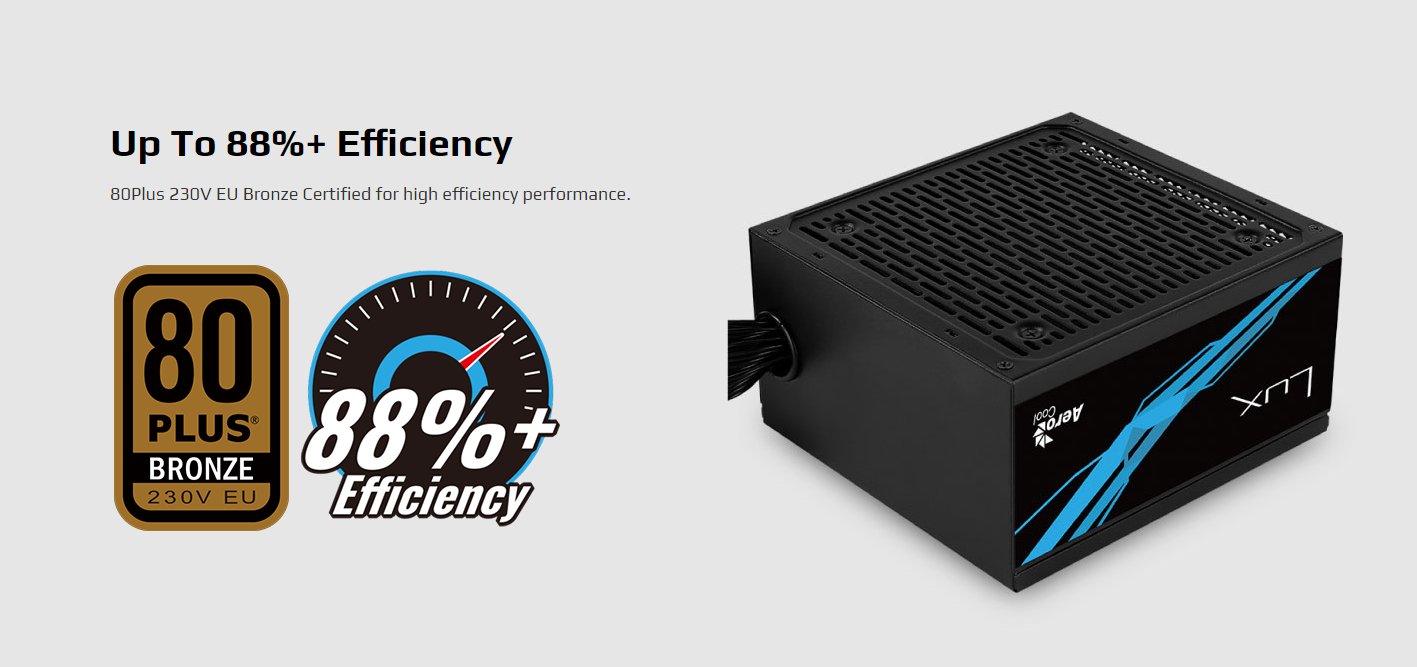 Захранване AeroCool PSU LUX 550W 80+ Bronze