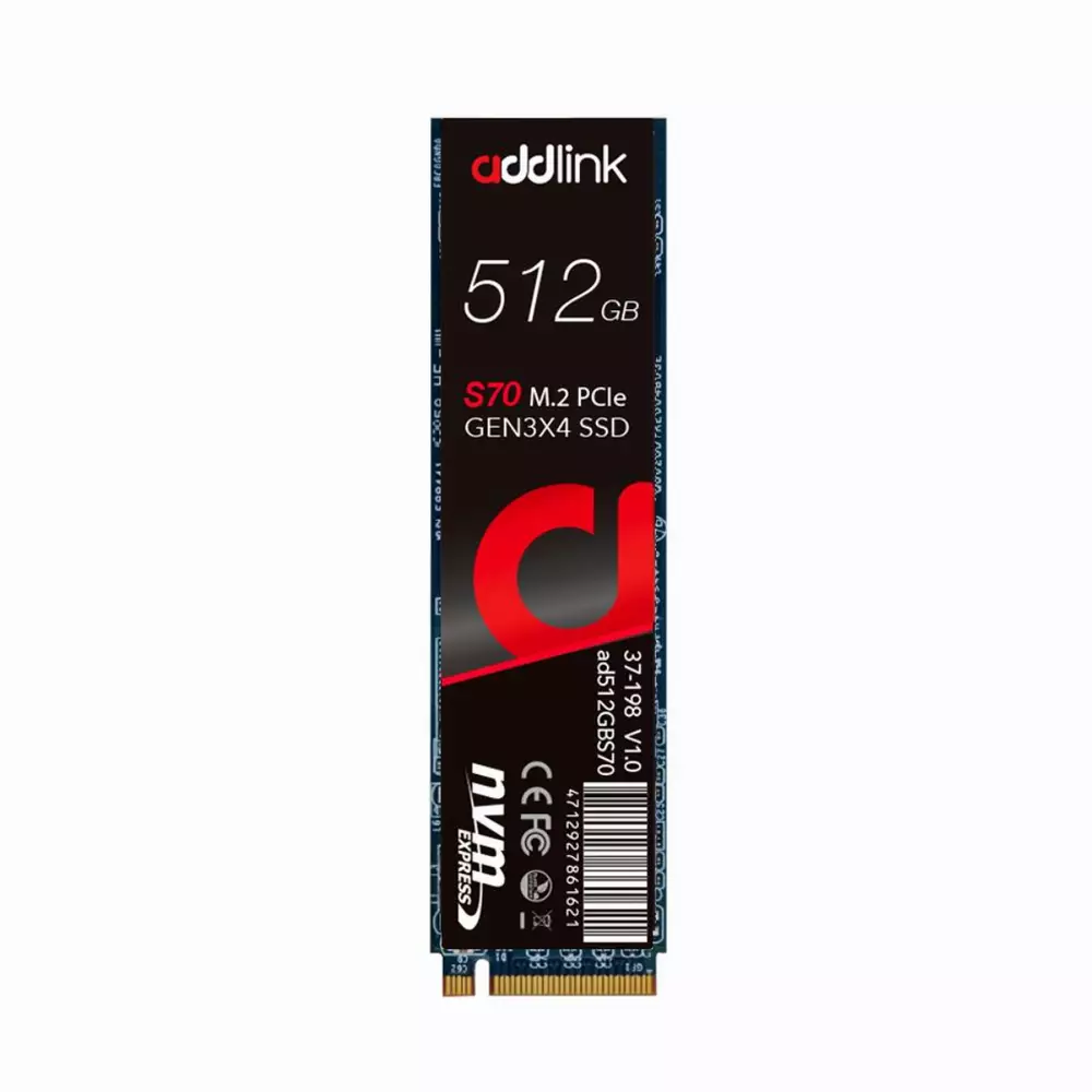 Диск SSD Addlink S70 512GB M.2 PCIe NVMe 3.0 x4 3D NAND