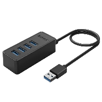 Orico хъб USB3.0 HUB 4 port - USB/Micro USB input, 1m cable - W5P-U3-100-BK-PRO