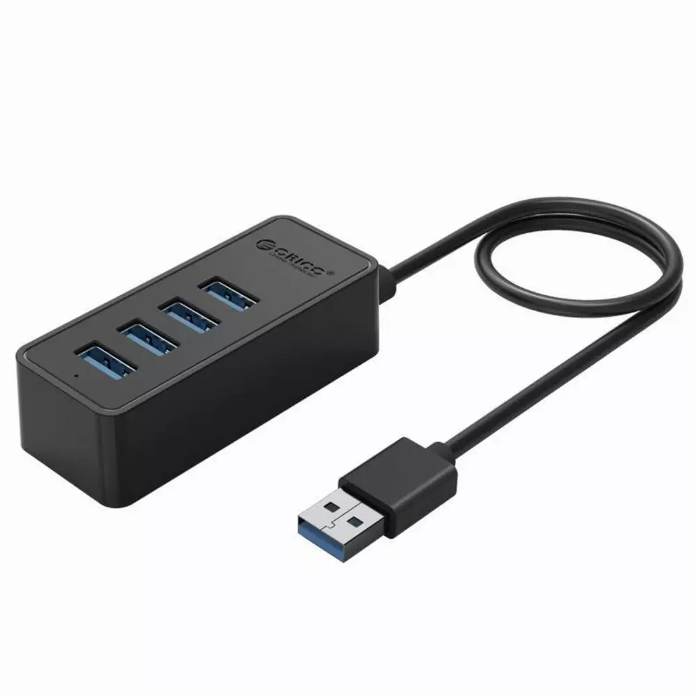 Orico хъб USB3.0 HUB 4 port - USB/Micro USB input, 1m cable - W5P-U3-100-BK-PRO