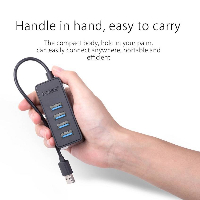 Orico хъб USB3.0 HUB 4 port - USB/Micro USB input, 1m cable - W5P-U3-100-BK-PRO