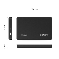 Orico външна кутия за диск Storage - Case - 2.5 inch TYPE C Gen2, UASP, black - 2588C3-G2-BK