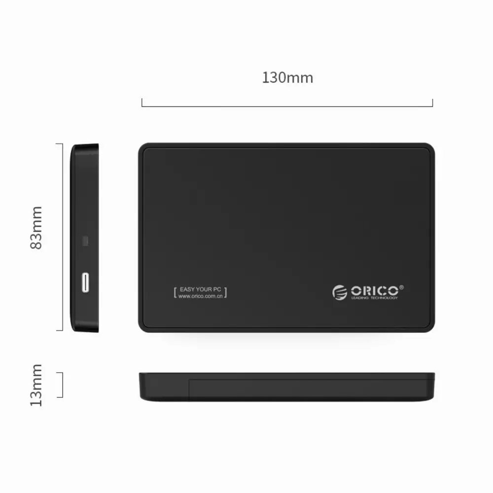 Orico външна кутия за диск Storage - Case - 2.5 inch TYPE C Gen2, UASP, black - 2588C3-G2-BK