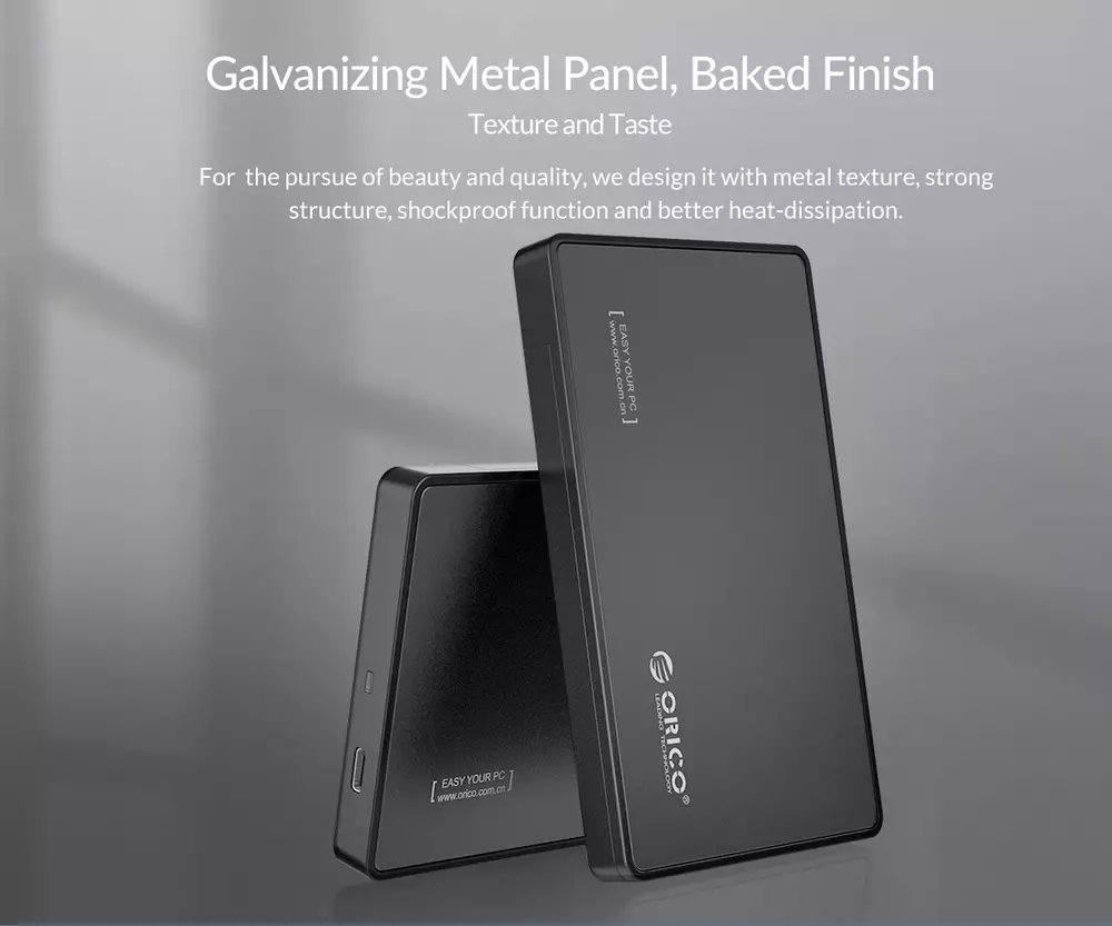 Orico външна кутия за диск Storage - Case - 2.5 inch TYPE C Gen2, UASP, black - 2588C3-G2-BK