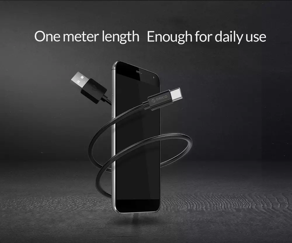 Orico кабел Cable USB2.0 A/M to USB3.1 Type-C 1m - BTC-10-BK