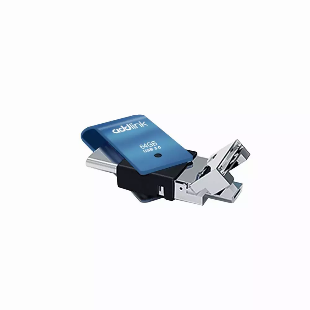 Addlink флашка Flash T80 64GB 3-in-1 USB 3.1 Type C / OTG Micro B / USB 3.0 Aluminium Blue - ad64GBT80B3