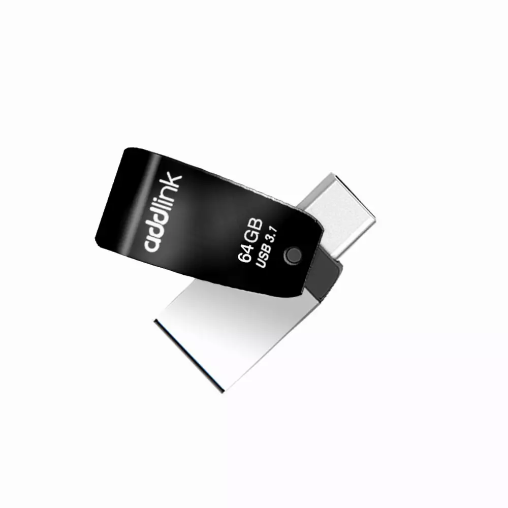 Addlink флашка Flash T65 64GB 2-in-1 Type C / USB3.0  Aluminium black - ad64GBT65G3