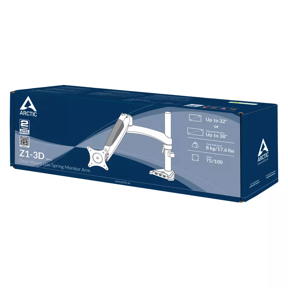 Arctic Стойка за монитор Desk Mount Monitor Stand 4xUSB3.0 - Z1 3D - Gen 3