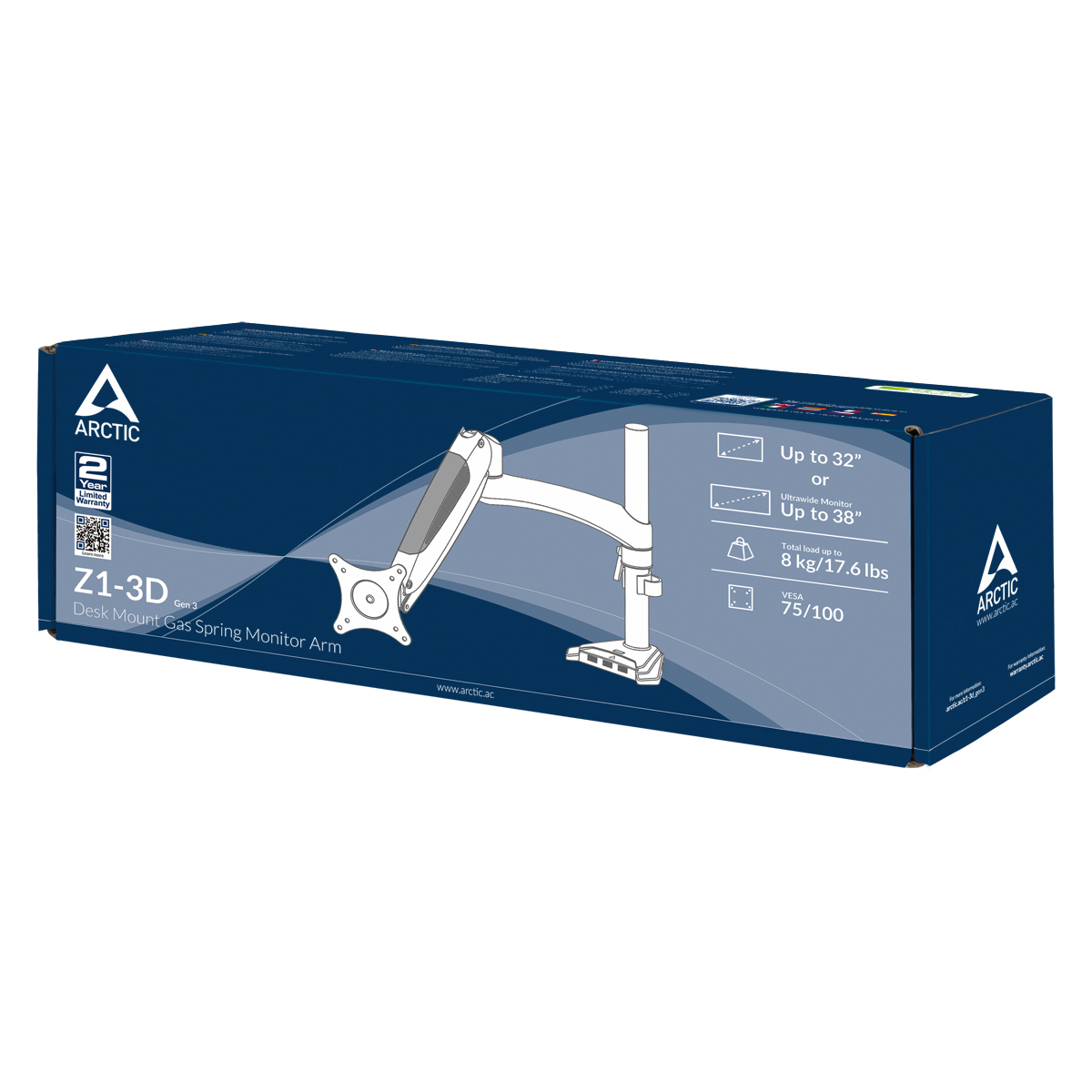 Arctic Стойка за монитор Desk Mount Monitor Stand 4xUSB3.0 - Z1 3D - Gen 3