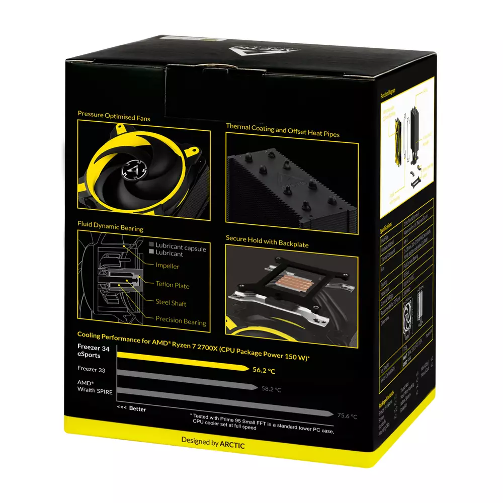 Охладител за процесор Arctic Freezer 34 eSports Yellow - ACFRE00058A