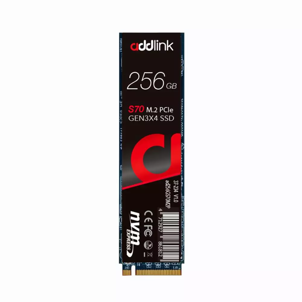 Диск SSD Addlink S70 256GB M.2 PCIe NVMe 3.0 x4 3D NAND
