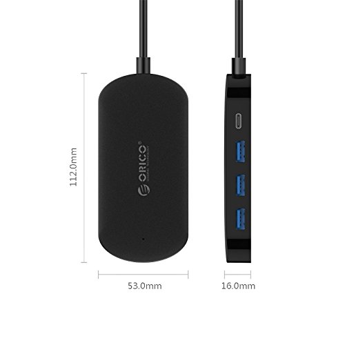 Orico хъб USB 3.1 Type C HUB 4 port - 1 x TYPE C, 3 x USB3.0 - HC1-BK-PRO
