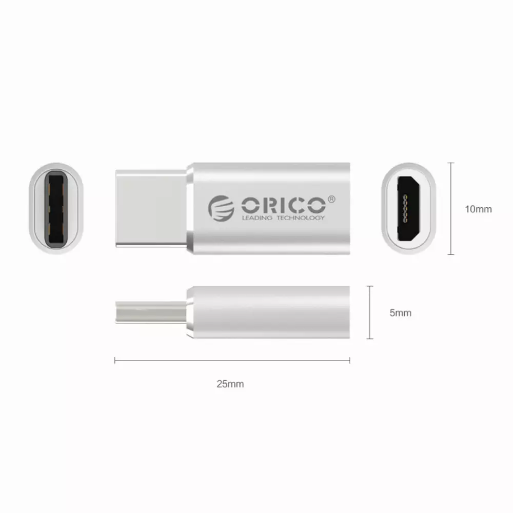 Orico преходник Adapter Type C Male to Micro USB Female - CTM1-SV