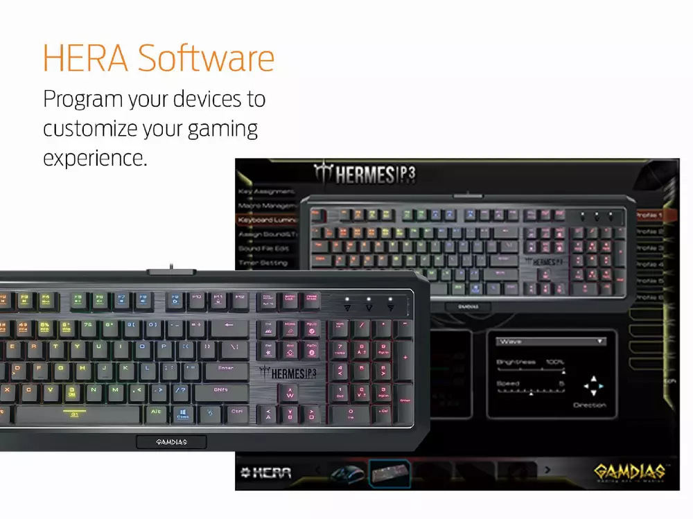 Геймърска механична клавиатура GAMDIAS Hermes P3 RGB - Blue суичове