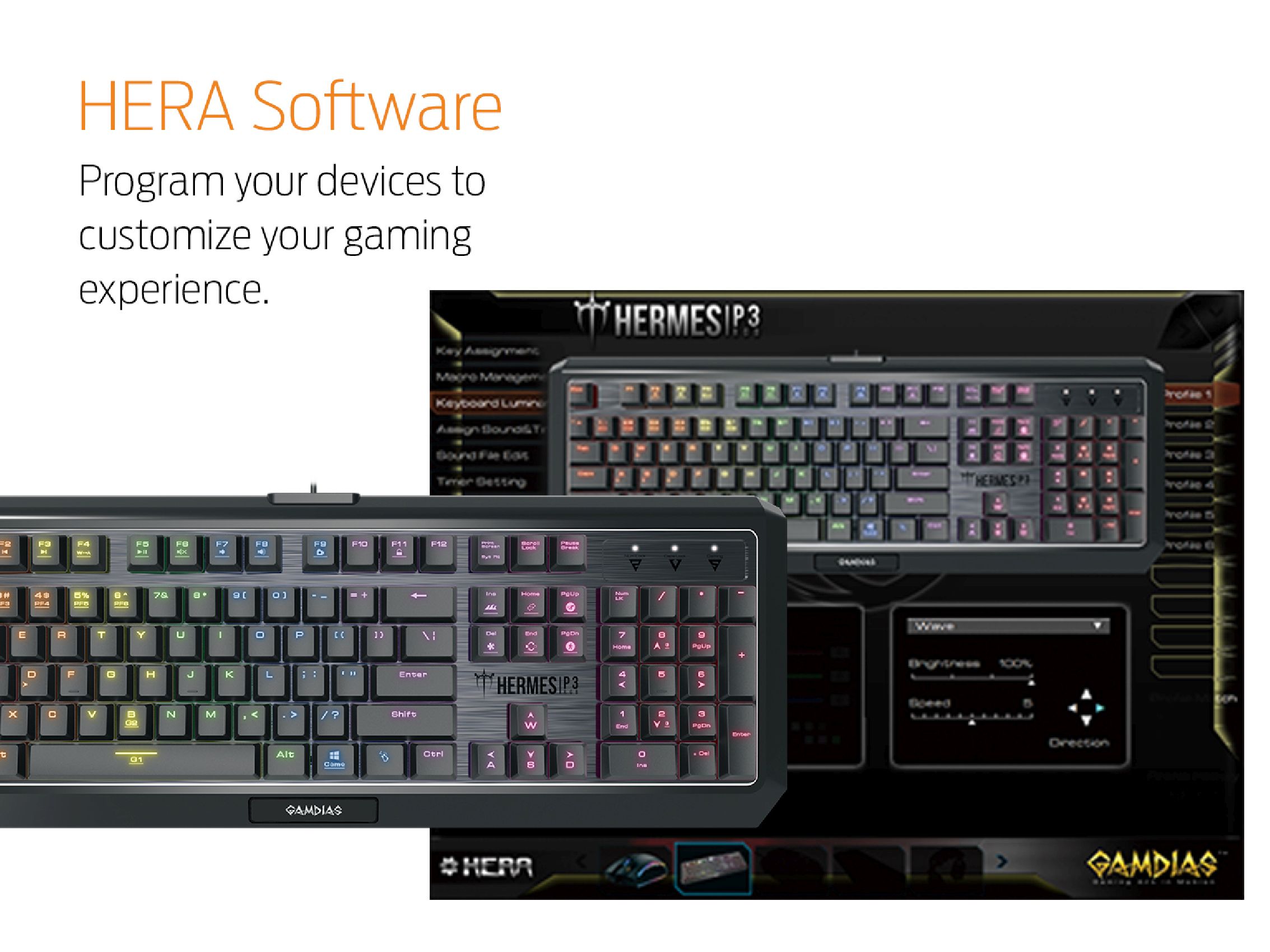 Геймърска механична клавиатура GAMDIAS Hermes P3 RGB - Blue суичове
