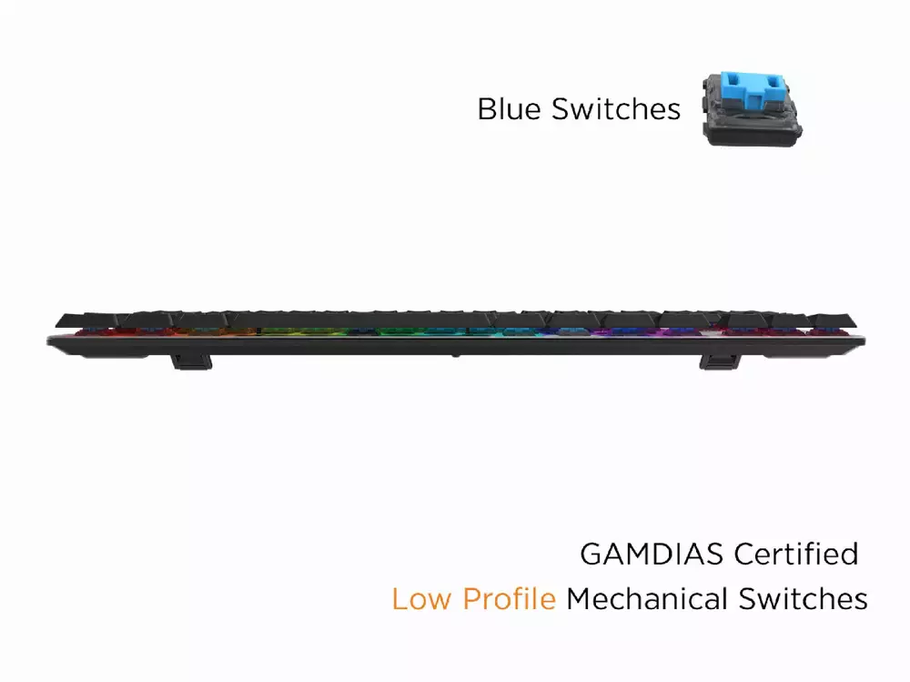 Геймърска механична клавиатура GAMDIAS Hermes M3 RGB - Blue суичове