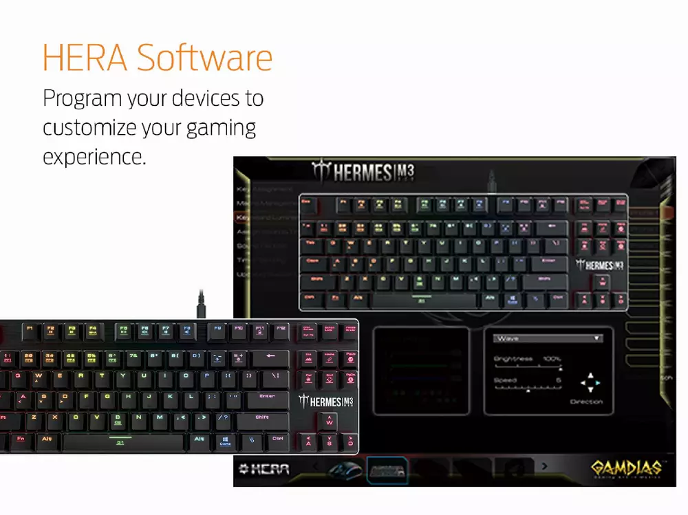 Геймърска механична клавиатура GAMDIAS Hermes M3 RGB - Blue суичове