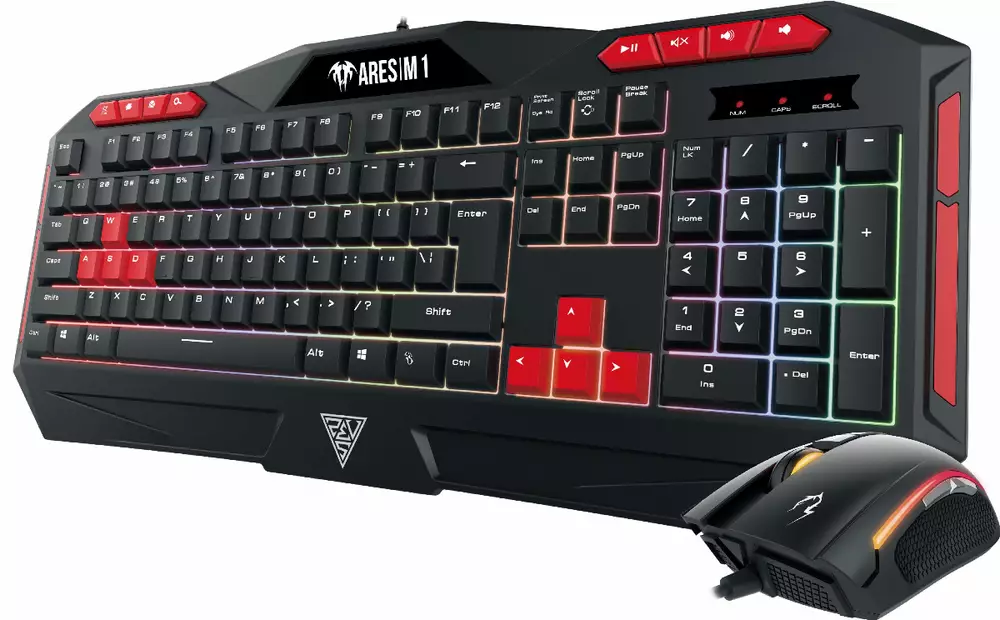 Комплект геймърски мишка и клавиатура Gamdias - ARES M1 + ZEUS E2