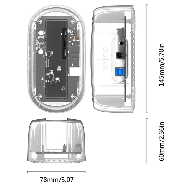  Докинг станция 6139U3-CR Storage HDD/SSD 2.5"/3.5" USB 3.0 transparent