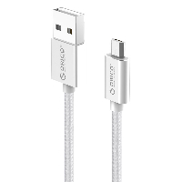 Orico кабел Cable - USB AM to Micro BM 1.0m, 2.4A charging, silver - EDC-10-SV