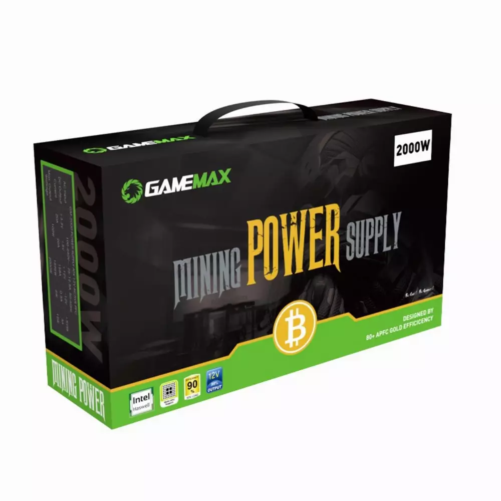 Захранване Gamemax GM-2000 2000W 80+ Gold Bitcoin Mining 18xPCIe PSU
