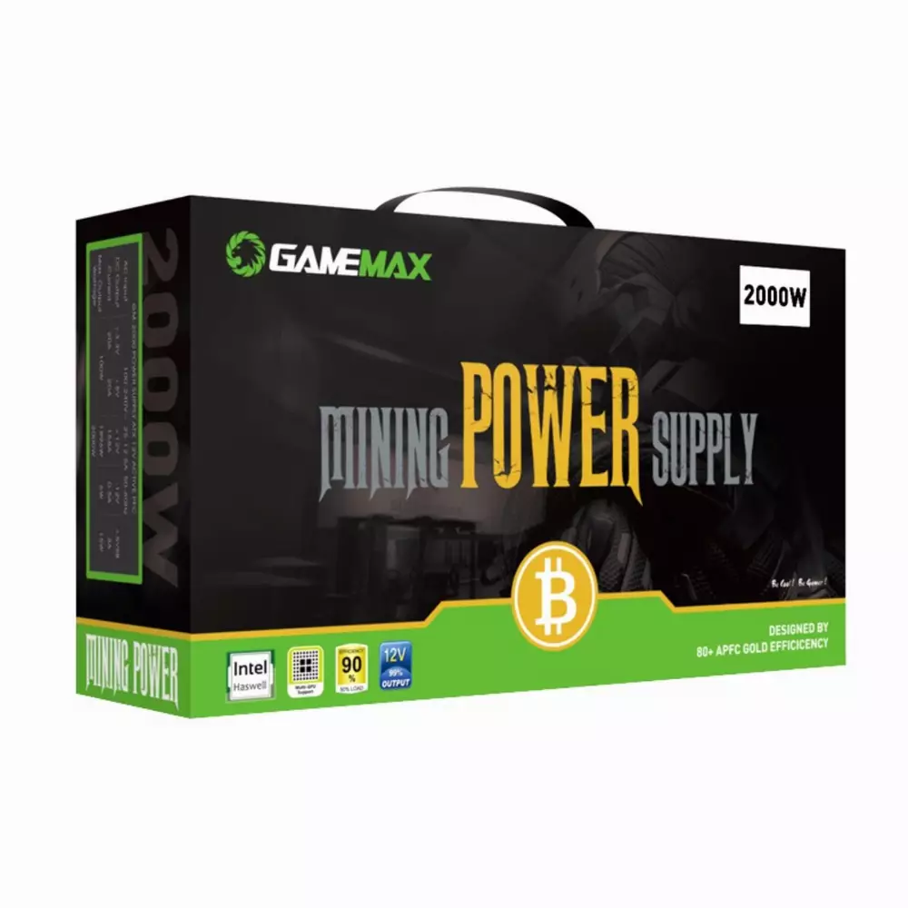 Захранване Gamemax GM-2000 2000W 80+ Gold Bitcoin Mining 18xPCIe PSU