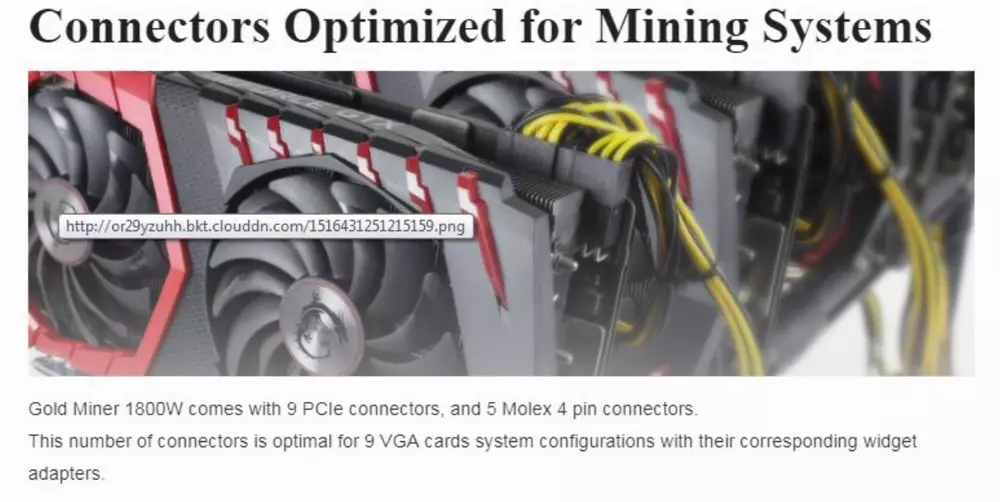 Захранване Gamemax GM-1800 1800W 80+ Gold Bitcoin Mining 18xPCIe PSU