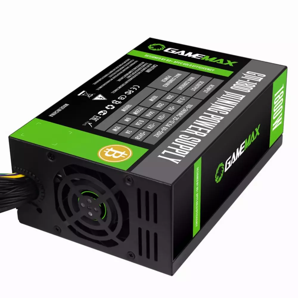 Захранване Gamemax GM-1800 1800W 80+ Gold Bitcoin Mining 18xPCIe PSU