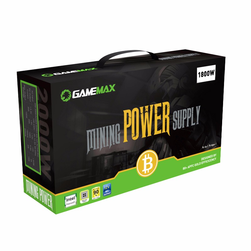 Захранване Gamemax GM-1800 1800W 80+ Gold Bitcoin Mining 18xPCIe PSU