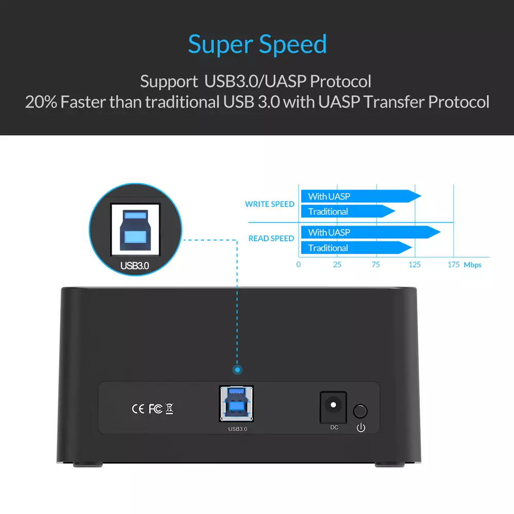 Докинг станция Orico 6619US3 Storage HDD/SSD Dock - 2.5 and 3.5 inch USB3.0